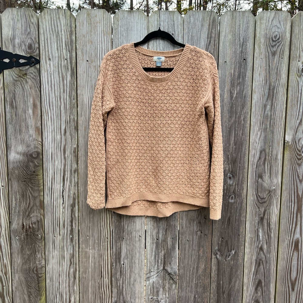 Old Navy Scoop Dark Sand High Low Hem Sweater Small